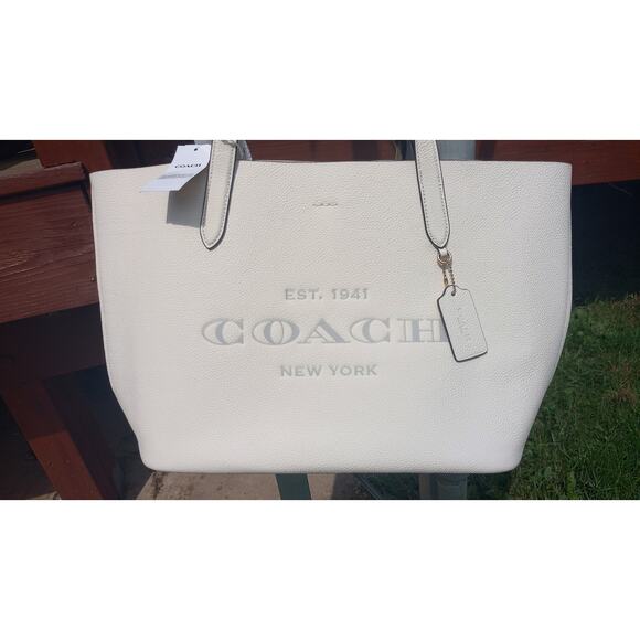 Coach CC050 Cameron Large Chalk Pebbled Tote Bag - Picture 2 of 11